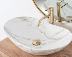 Vasque À Poser Rea Royal Shiny Aiax White Oval