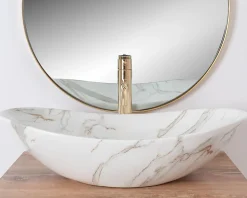 Vasque À Poser Rea Royal Shiny Aiax White Oval