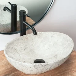 Vasque À Poser Rea Sofia Light Stone Grey Oval