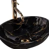 Vasque À Poser Rea Sofia Marble Shiny Black Oval