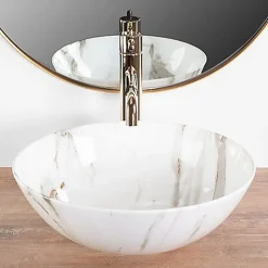 Vasque À Poser Rea Stella Shiny Aiax White Round