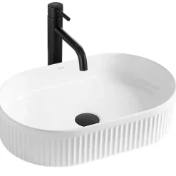 Vasque À Poser Rea Vanda White Oval