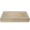 Vasque à poser rectangulaire Travertin Beige 70x45x10 cm avec perçage - RO'MA NATURE
