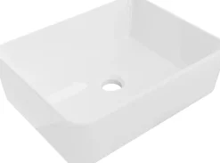 Vasque à poser rectangulaire, céramique 48x37x13 cm Blanc