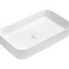 Vasque à poser rectangulaire, céramique 60x37x11 cm Blanc