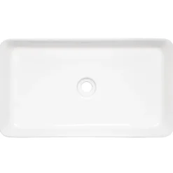 Vasque à poser rectangulaire en ceramique LISA exterieur rainure 67.5 x 37.5 x 12 cm
