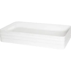 Vasque à poser rectangulaire en ceramique LISA exterieur rainure 67.5 x 37.5 x 12 cm