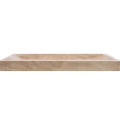 Vasque à poser rectangulaire Travertin Beige 120x45x10 cm - RO'MA NATURE