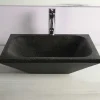 Vasque à poser rectangulaire noire en Terrazzo pour salle de bain design