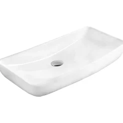 Vasque à poser rectangulaire, céramique 60,5x39x13 cm Blanc