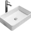 Vasque à poser rectangulaire, céramique 61x41x11,5 cm Blanc