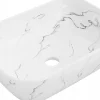 Vasque à poser rectangulaire, céramique 45,5x32,5x13,5 cm Blanc/gris