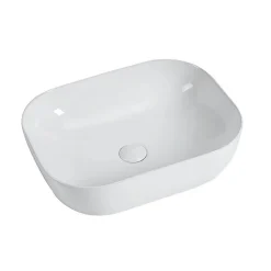 Vasque à poser rectangulaire en ceramique CUARTO 3 coloris 45.5 x 32.5 cm Blanc brillant