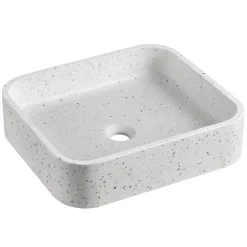 Vasque à poser rectangulaire en terrazzo 45x38cm