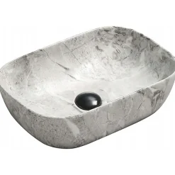 Vasque à poser rectangulaire 45,5x32,5x13,5 cm, Marbre gris