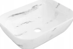 Vasque à poser rectangulaire, céramique 45,5x32,5x13,5 cm Blanc