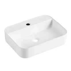 Vasque à poser rectangulaire céramique blanc Kalvin