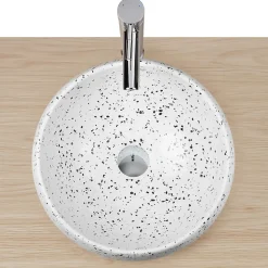 Vasque à poser ronde coloris Terrazzo Ø40 x H.15 cm
