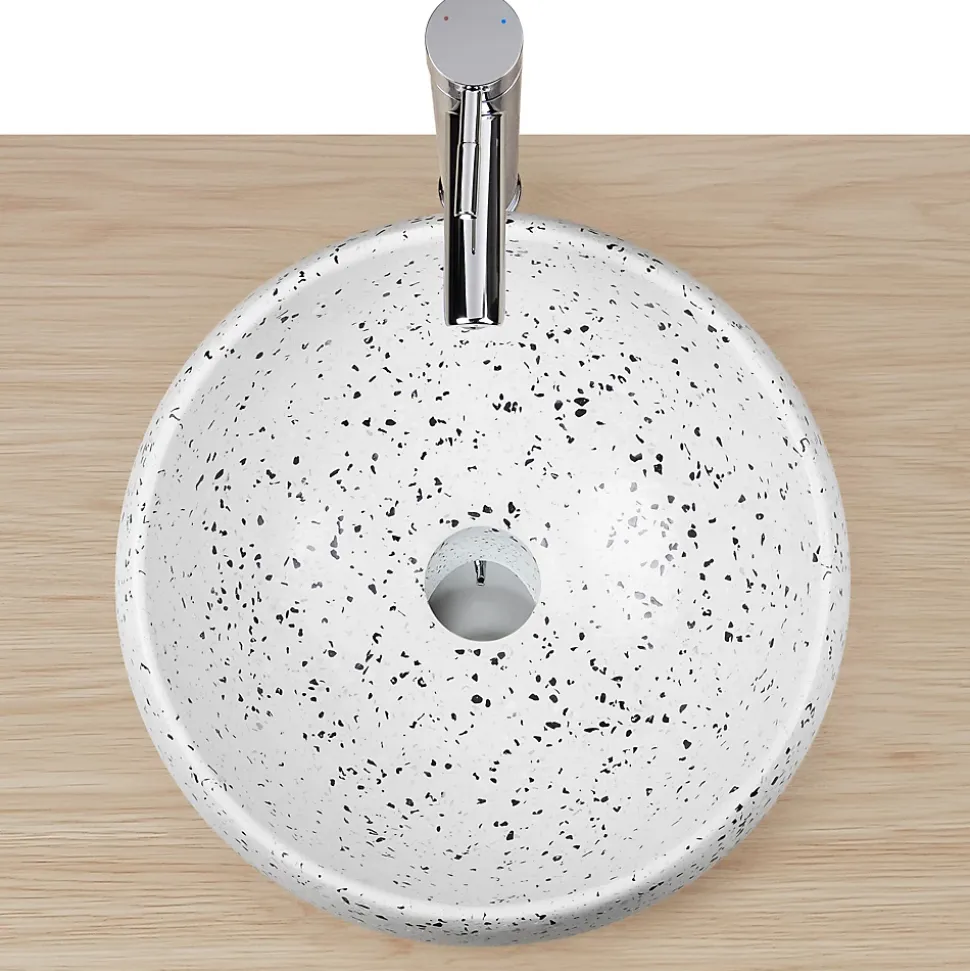 Vasque à poser ronde coloris Terrazzo Ø40 x H.15 cm
