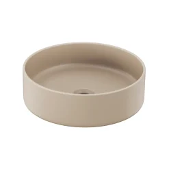 Vasque à poser ronde céramique beige mat GoodHome Samal
