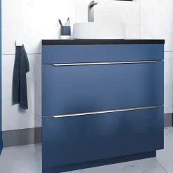 Vasque à poser ronde céramique blanc mat GoodHome Samal