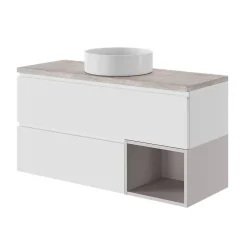 Vasque à poser ronde céramique blanc mat GoodHome Samal