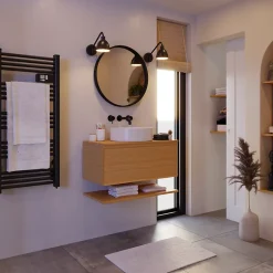 Vasque à poser ronde céramique blanc mat GoodHome Samal