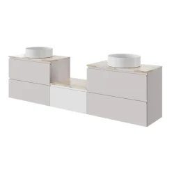 Vasque à poser ronde céramique blanc mat GoodHome Samal