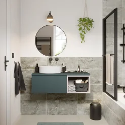 Vasque à poser ronde céramique blanc mat GoodHome Samal