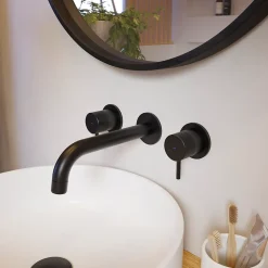 Vasque à poser ronde céramique blanc mat GoodHome Samal