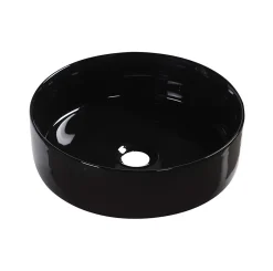 Vasque à poser ronde céramique noir brillant Ø36 x H.12 cm Homesight Romeo