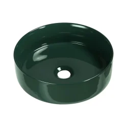 Vasque à poser ronde céramique vert sapin brillant Ø36 x H.12 cm Homesight Romeo