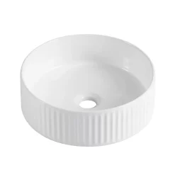 Vasque à poser ronde céramique blanc Linea
