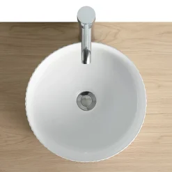 Vasque à poser ronde céramique blanc Linea