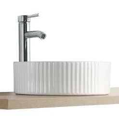 Vasque à poser ronde céramique blanc Linea