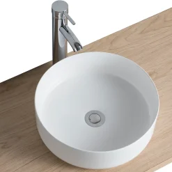 Vasque à poser ronde céramique blanc brillant Ø36 x H.12 cm Homesight Romeo