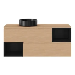 Vasque à poser ronde céramique noir mat GoodHome Samal
