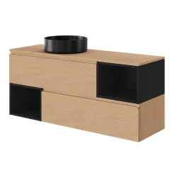 Vasque à poser ronde céramique noir mat GoodHome Samal