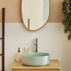 Vasque à poser ronde céramique vert sauge Ø36 x H.12 cm Homesight Romeo