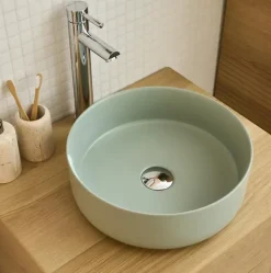 Vasque à poser ronde céramique vert sauge Ø36 x H.12 cm Homesight Romeo