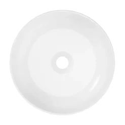 Vasque à poser ronde céramique blanc brillant GoodHome Cavally