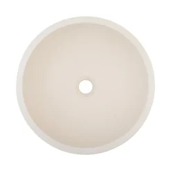 Vasque à poser ronde céramique beige Ø36 x H.14,5 cm Homesight Emmy