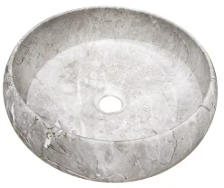 Vasque à poser ronde en céramique effet marbre gris Sora Ondee