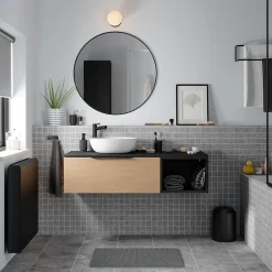 Vasque à poser ronde en céramique blanche Ø41.5 cm GoodHome Ondava