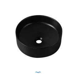 Vasque à poser ronde en céramique noir - DILECI