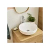 Vasque à poser ronde en céramique blanche 42cm