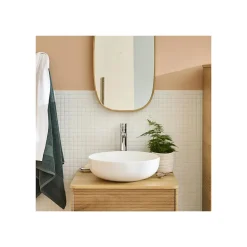 Vasque à poser ronde en céramique blanche 42cm