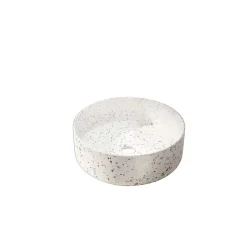 Vasque à poser ronde en céramique terrazzo gris Ø35 x H.12 cm, Galedo