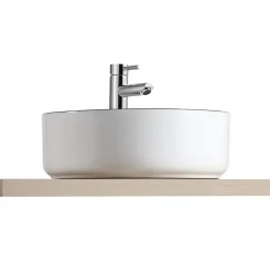 Vasque à poser ronde en céramique blanc et noir Kala