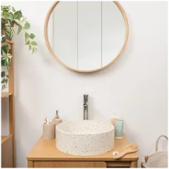 Vasque à poser ronde en terrazzo 36cm